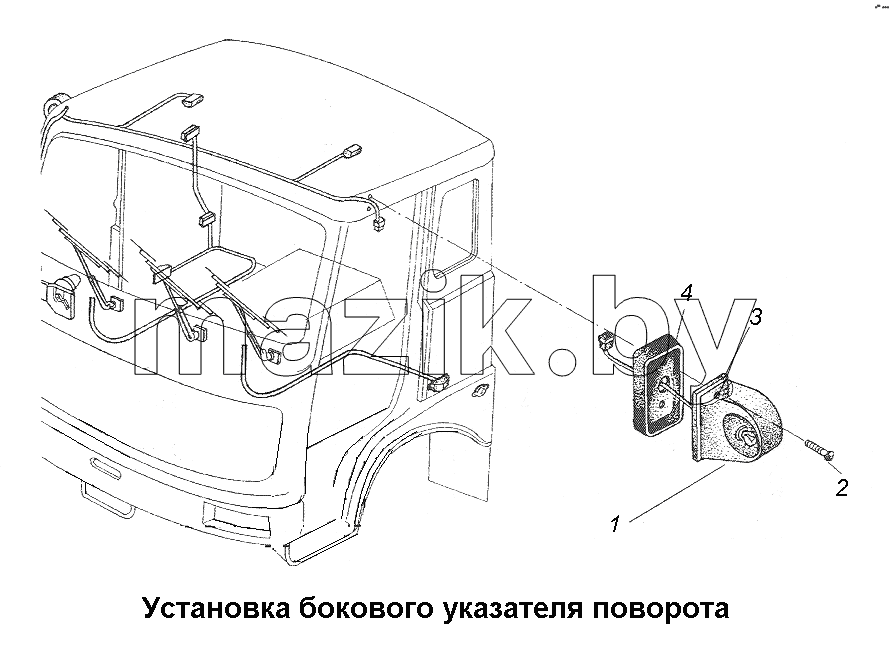Установка бокового указателя поворота