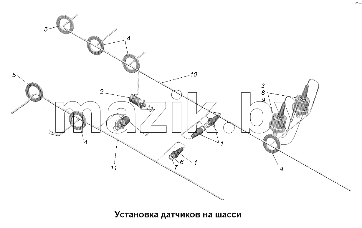 Установка датчиков на шасси