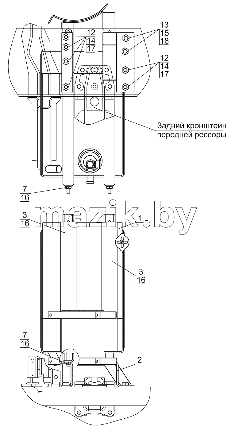 Установка масляного бака 544008-8600034