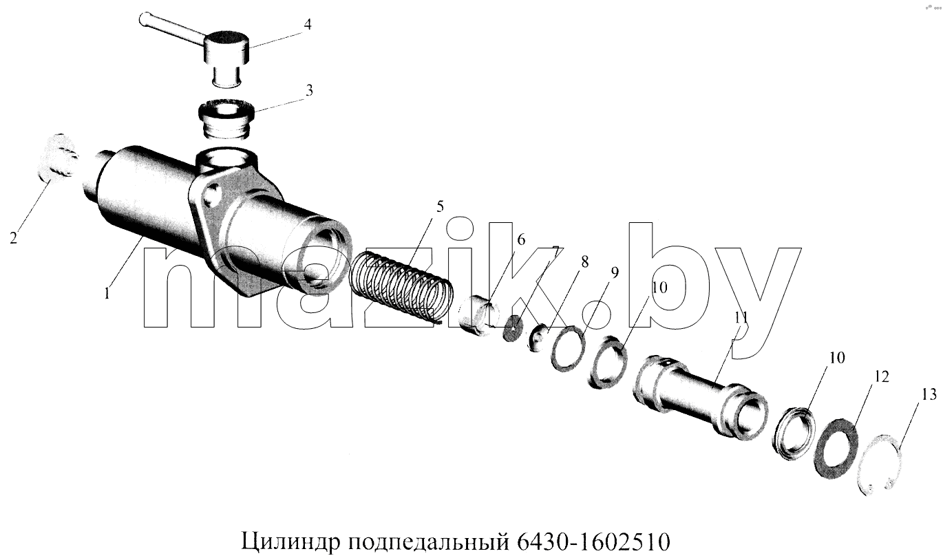 Цилиндр подпедальный 6430-1602510