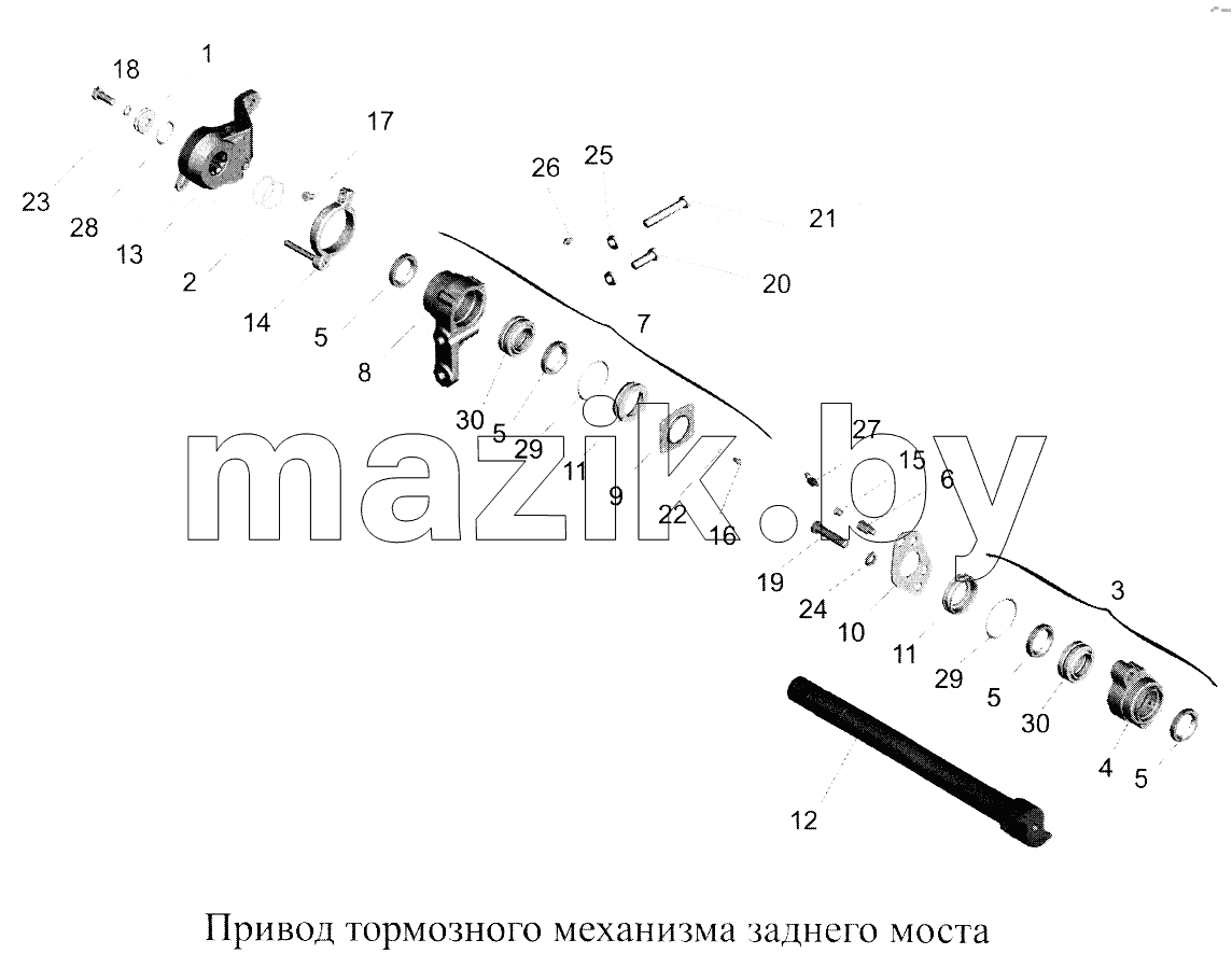 Привод тормозного механизма заднего моста
