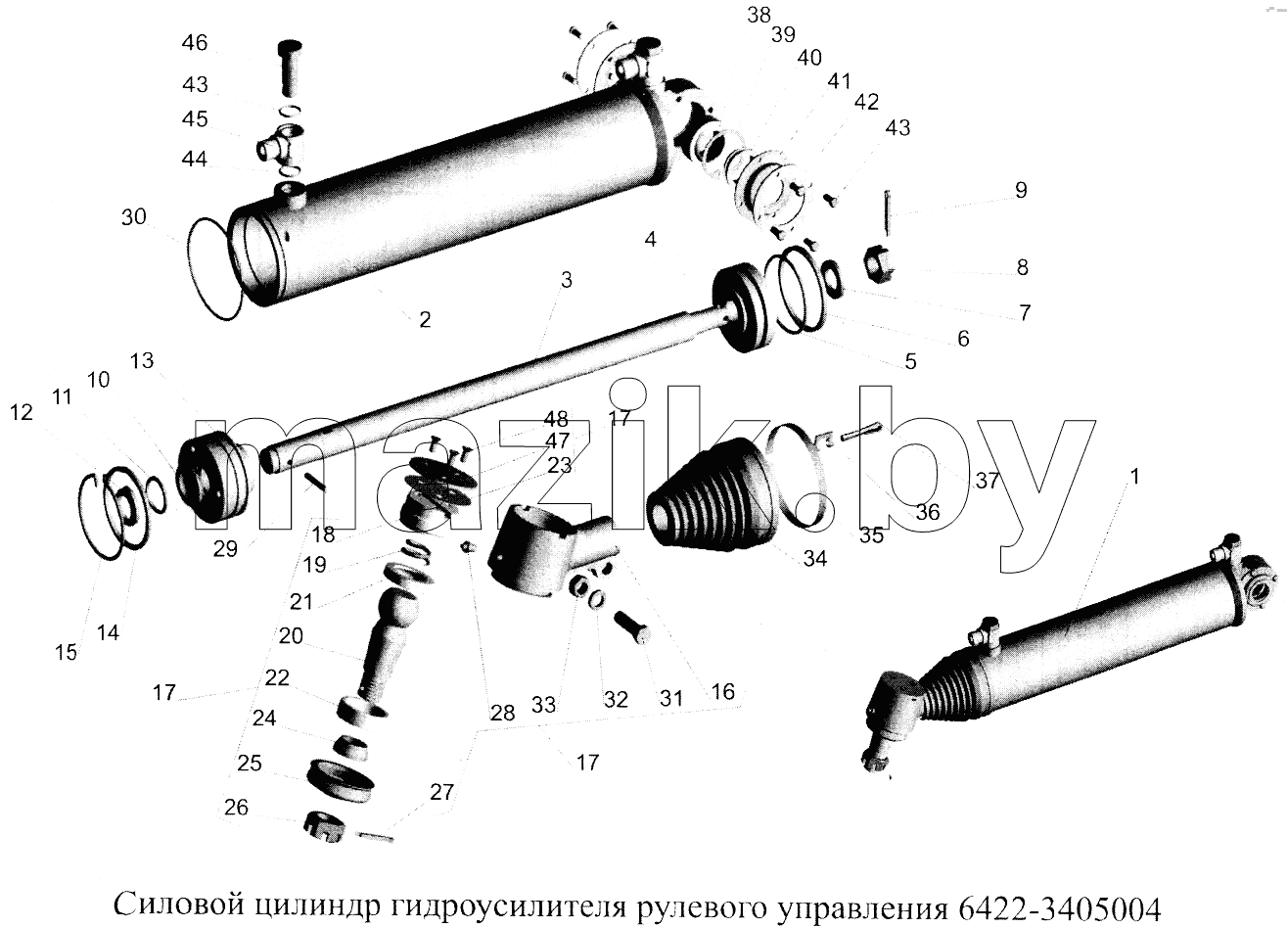 Силовой цилиндр гидроусилителя рулевого управления 6422-3405004