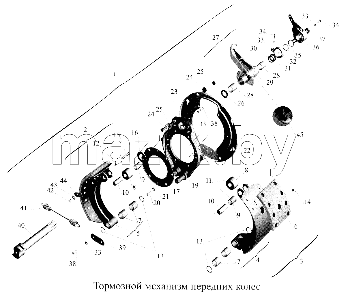 Тормозной механизм передних колес