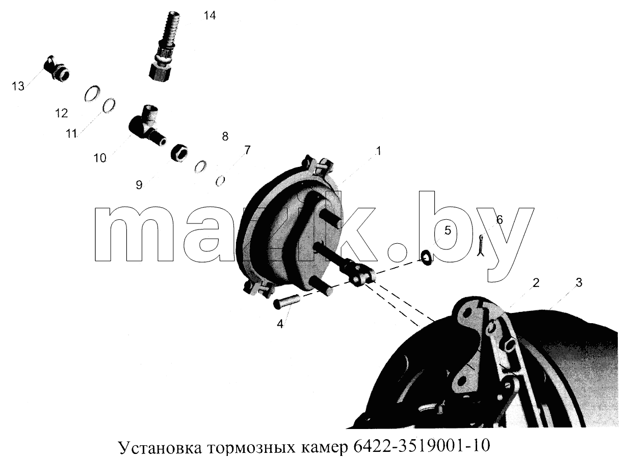 Установка тормозных камер 6422-3519001-10