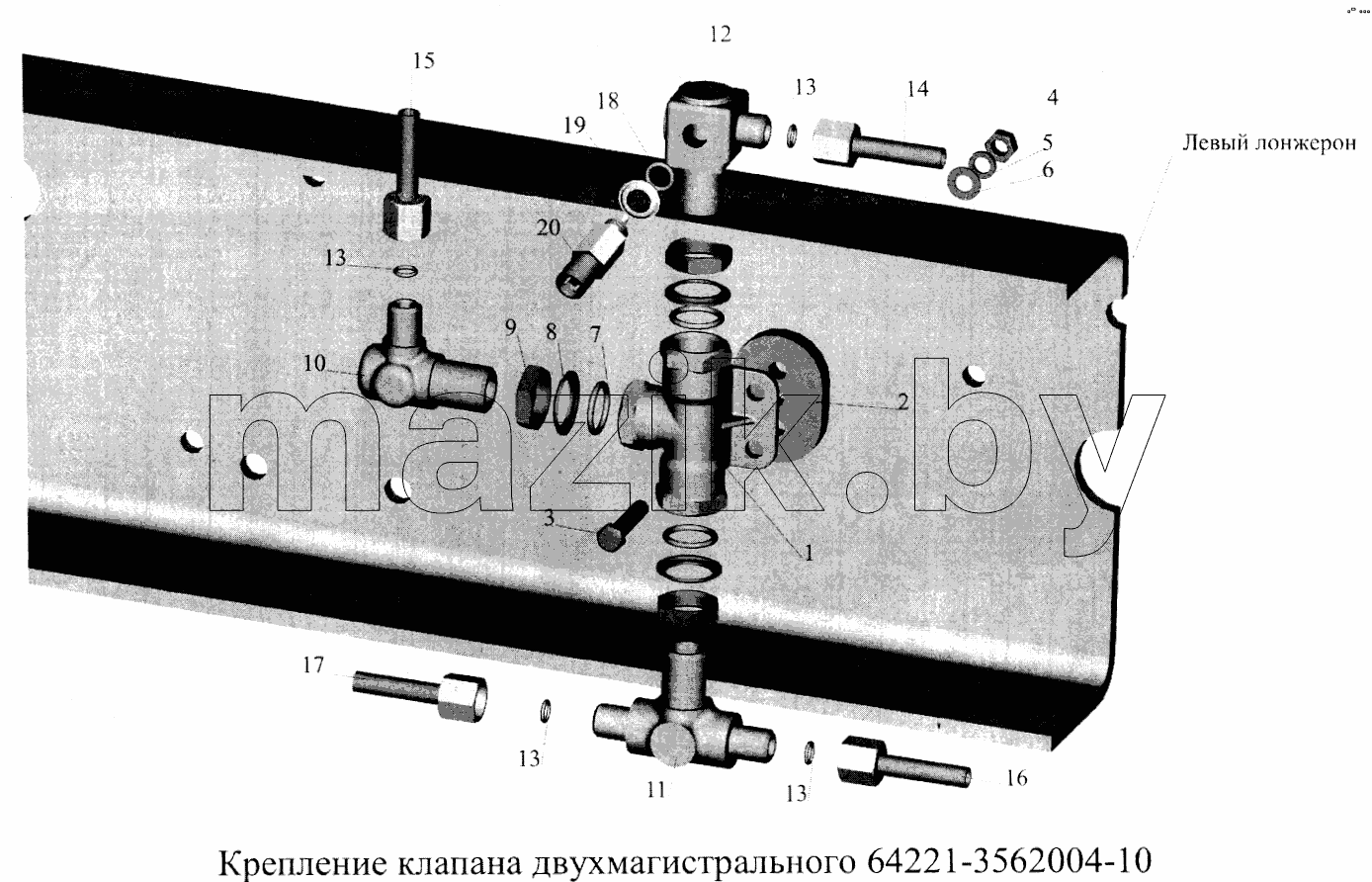 Крепление клапана двухмагистрального 64721-3567004-10