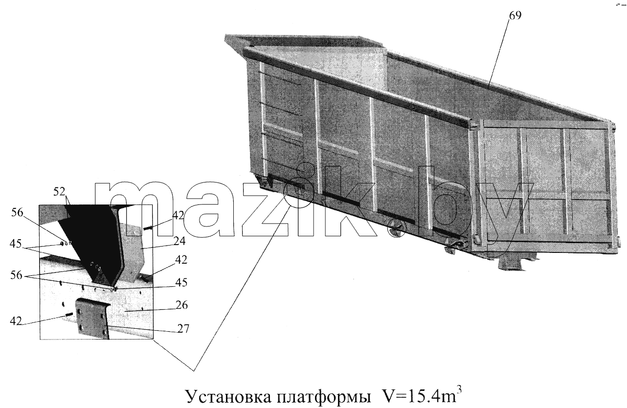 Установка платформы V=15.4 м3