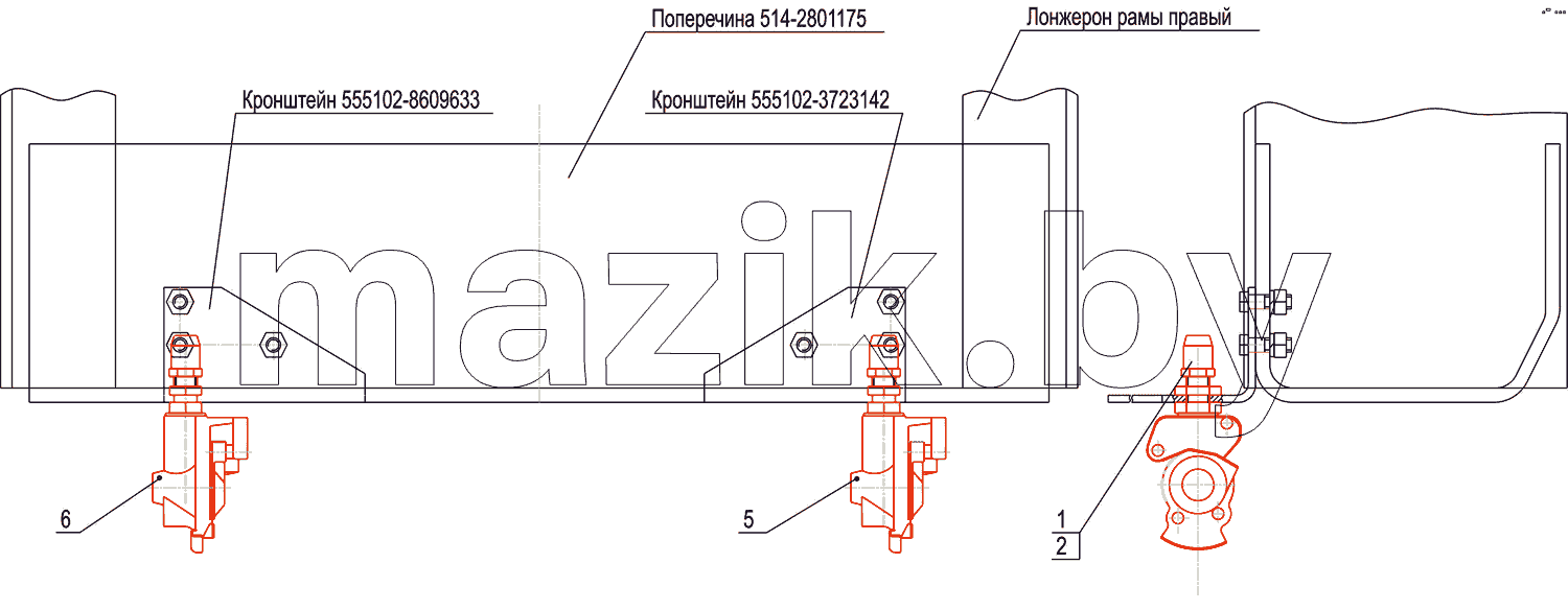 Пневмовывод к прицепу 5550V5-3521004-000