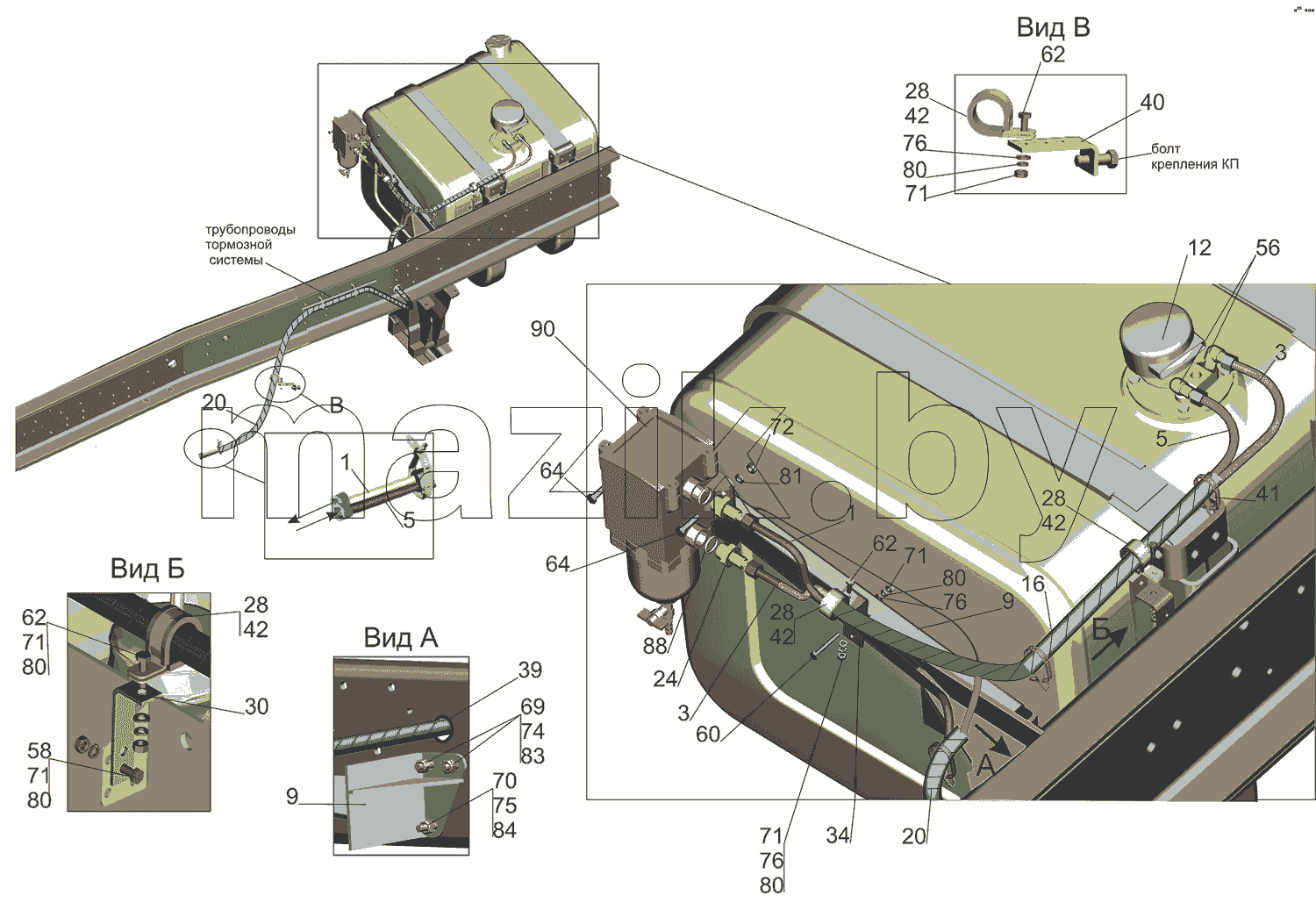 Установка топливопроводов 5550V5-1104002-010