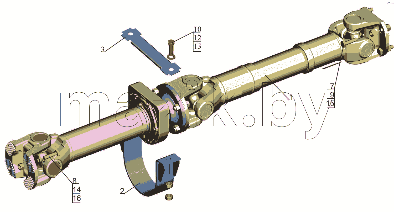 Установка карданной передачи 5550V3-2200000-000