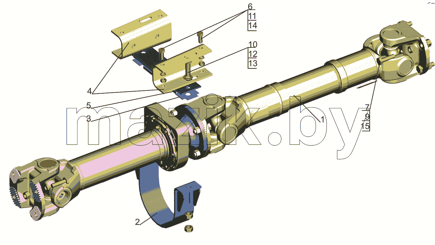 Установка карданной передачи 5550V5-2200000-000