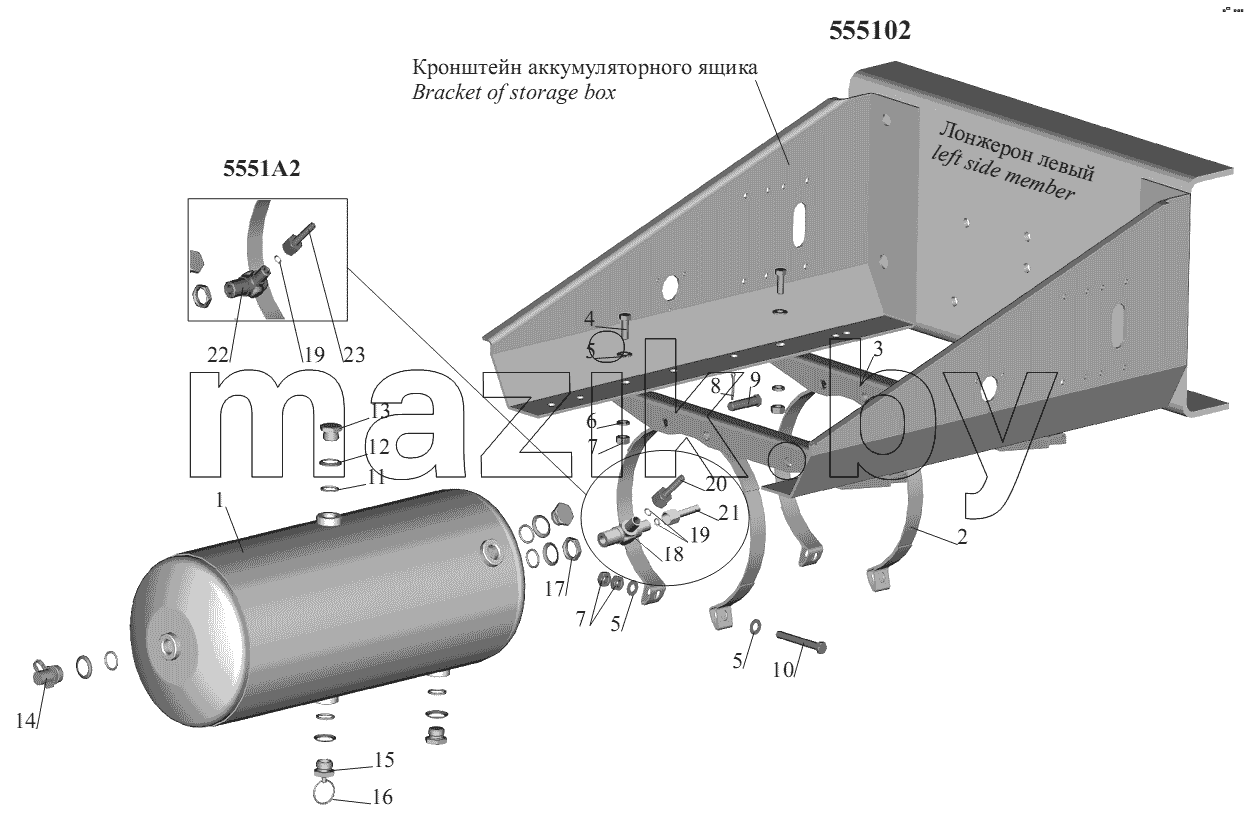 Установка ресивера 5551-3513005-10