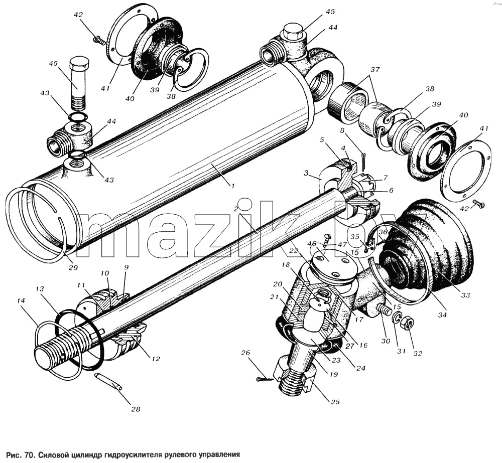 Силовой цилиндр гидроусилителя рулевого управления