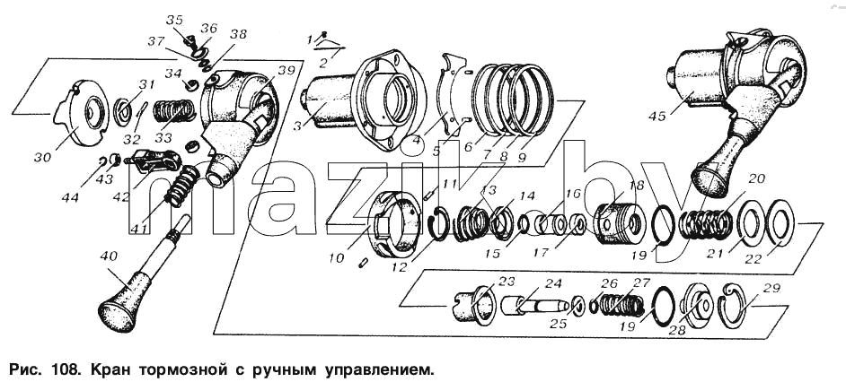 Кран тормозной с ручным управлением