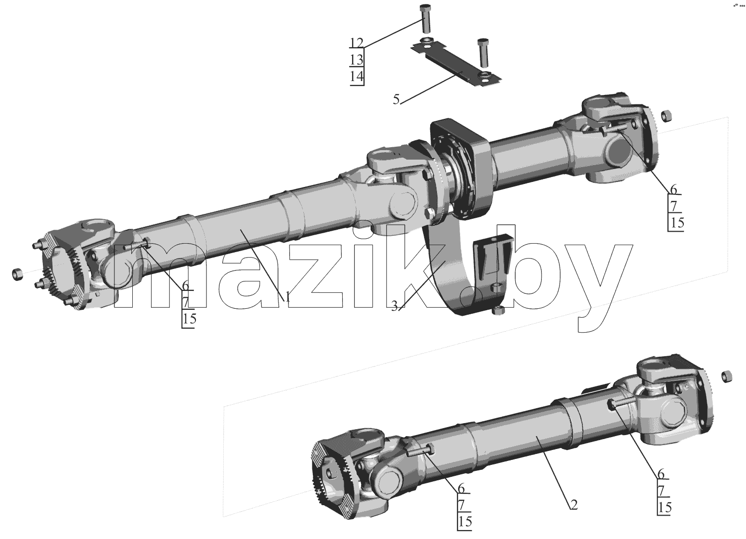 Установка карданной передачи 630333-2200000-010