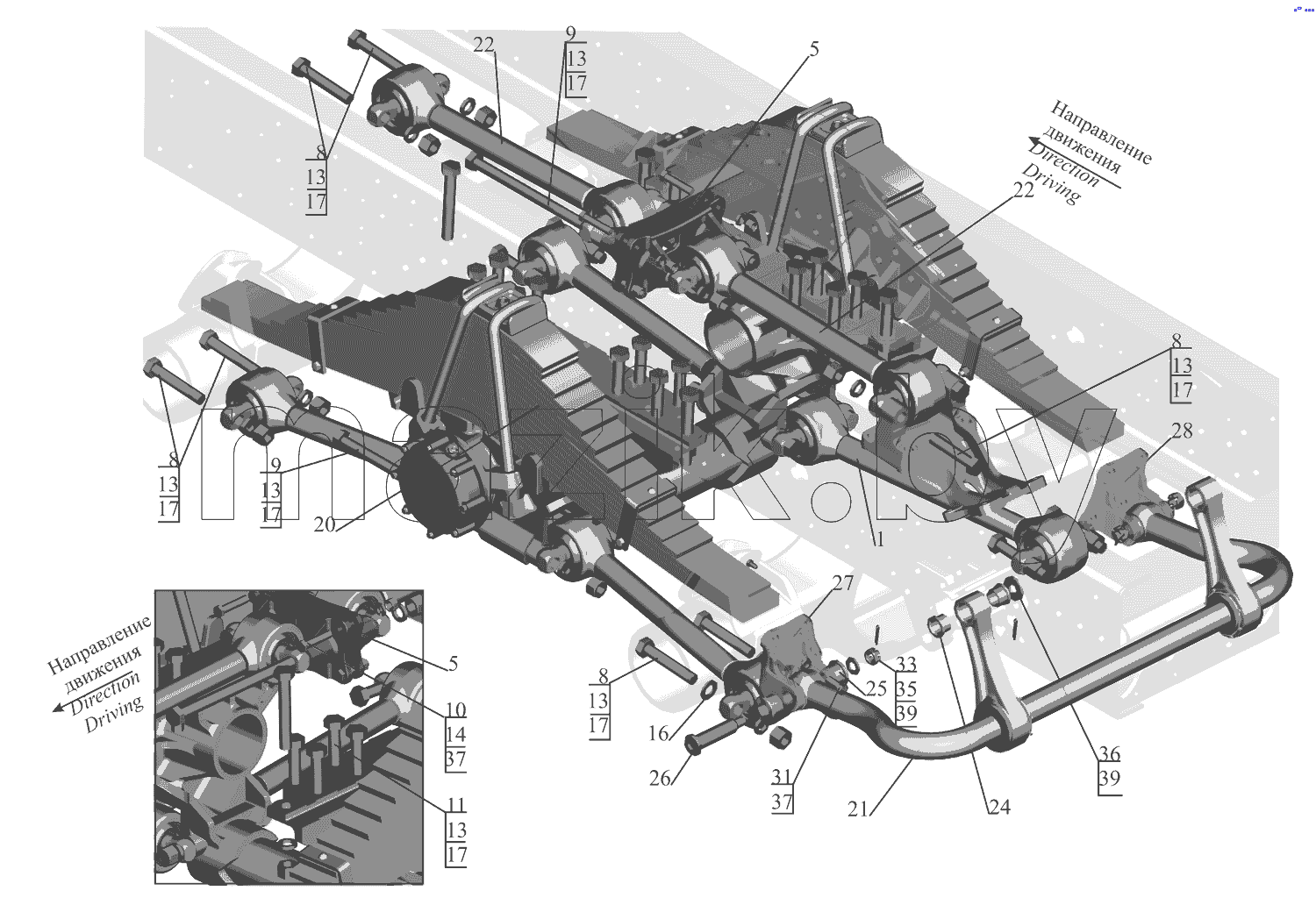 Установка подвески задней 551605-2900002