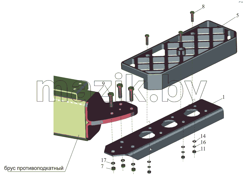 Установка нижней подножки 643019-8400016-010