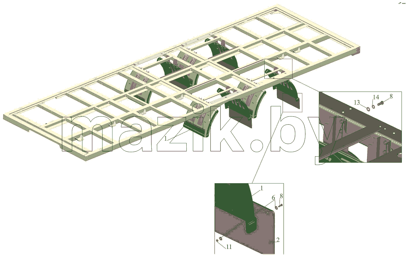 Установка брызговиков 6310E9-8500048