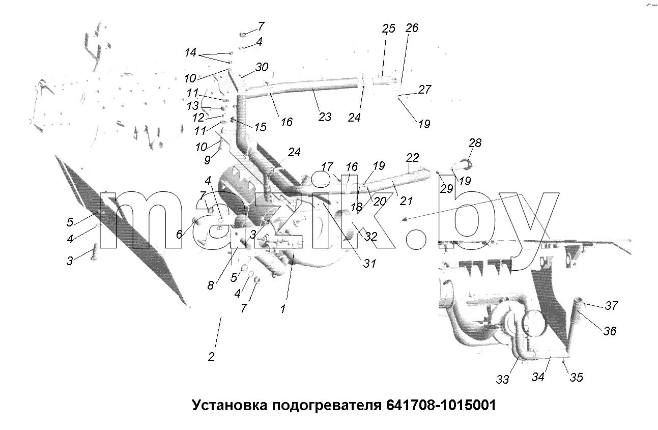 Установка подогревателя 641708-1015001