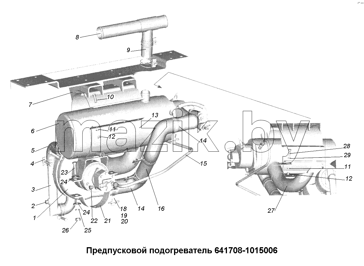 Предпусковой подогреватель 641708-1015006