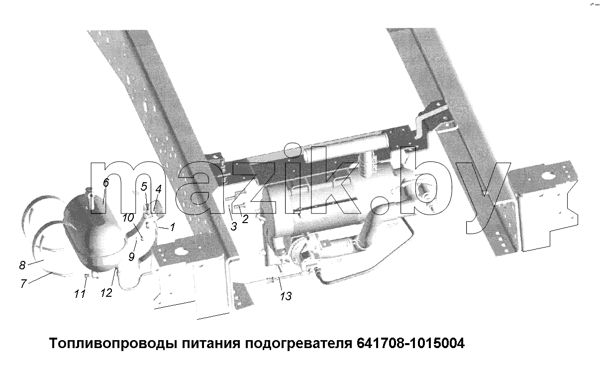 Топливопроводы питания подогревателя 641708-1015004