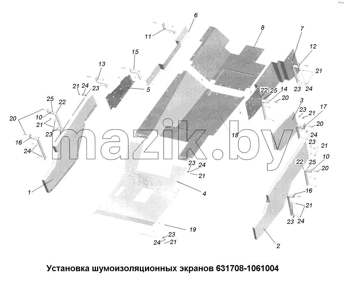 Установка шумоизоляционных экранов 631708-1061004