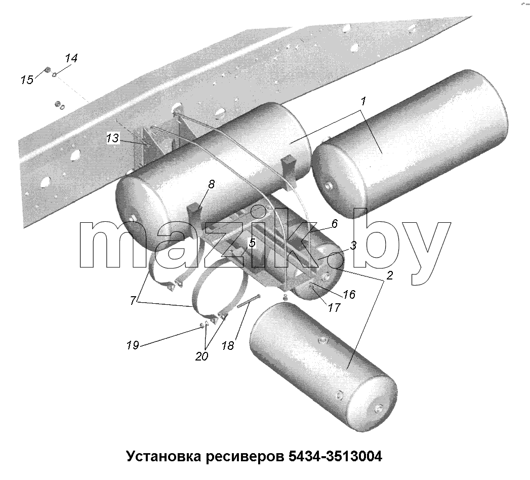 Тормоза\Установка ресиверов 5434-3513004