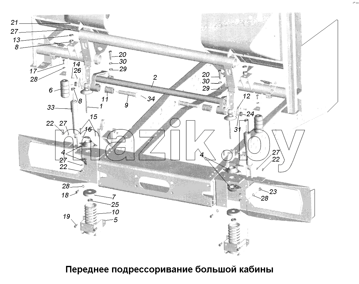 Кабина\Переднее подрессоривание большой кабины