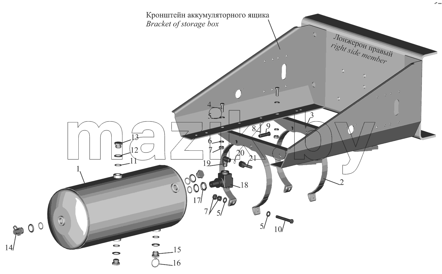 Установка ресивера 631708-3513005 и присоединительной арматуры