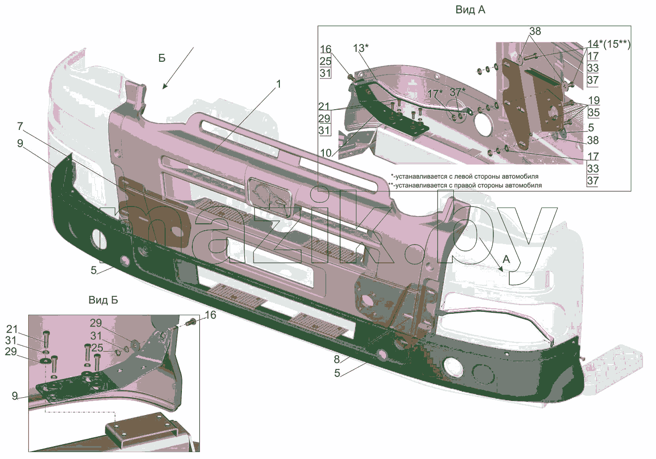 Установка переднего бампера 6312A9-2800003-000