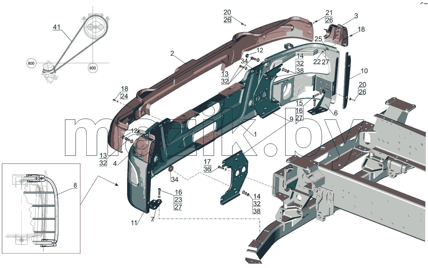Установка переднего бампера 6516V8-2800003-000