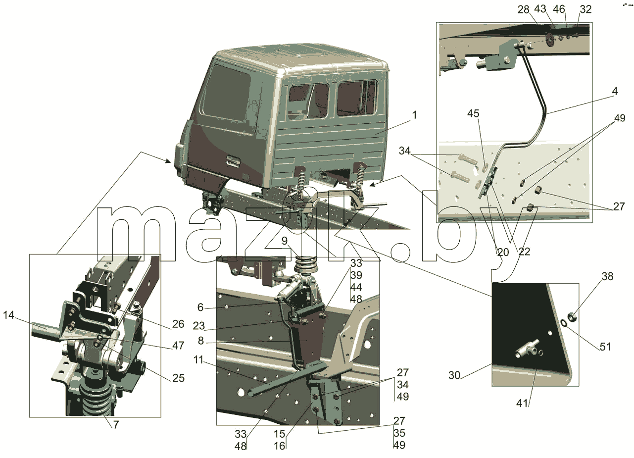 Установка кабины 6501В9-5000002-060