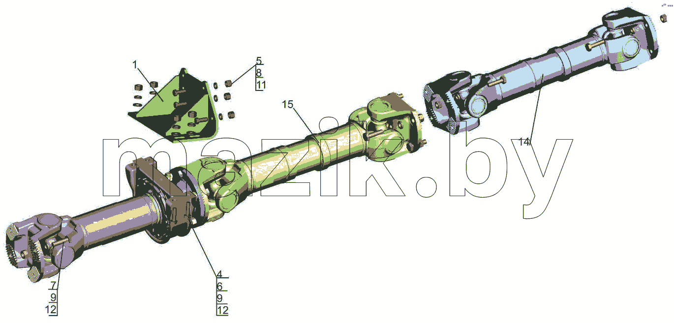 Установка карданных валов 6501B9-2200000-000
