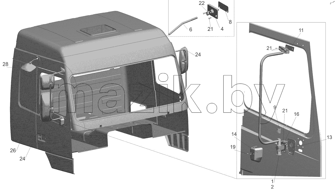  Установка зеркал 6430-8200005