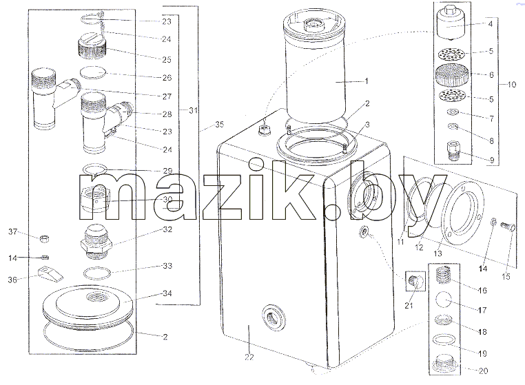 Баки масляные 65158-3410010-20, 692374-3410010