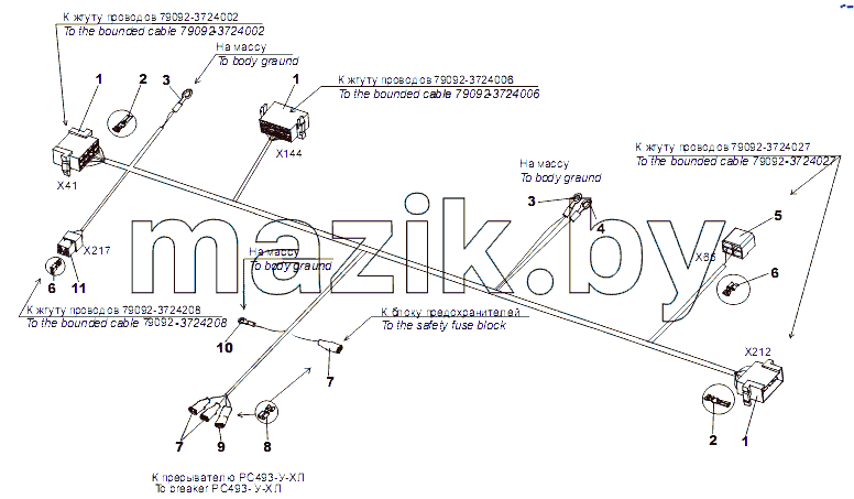 Жгут проводов N2 в кабине 79092-3724206