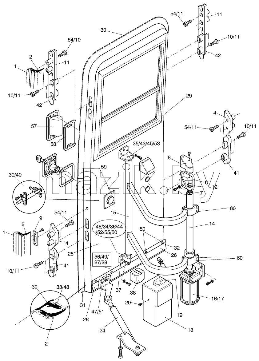 OUTWARD SWINGING DOOR FRONT
