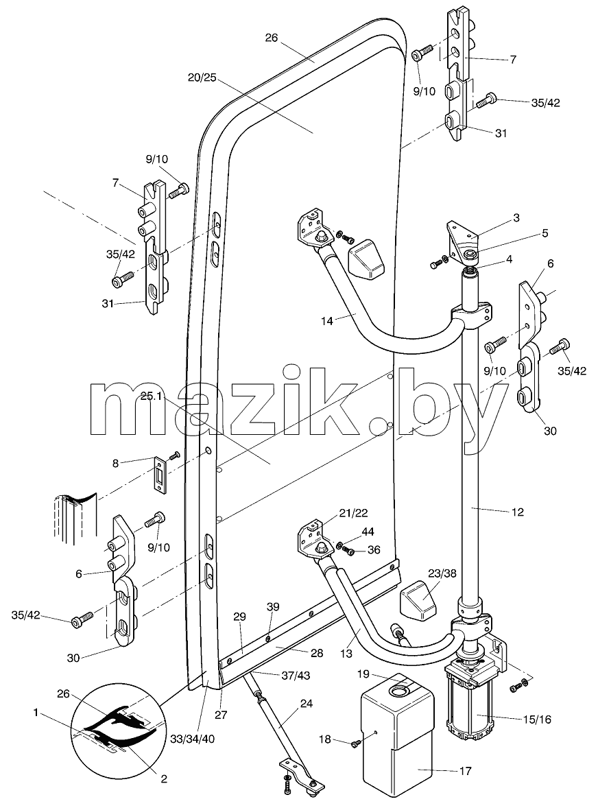 OUTWARD SWINGING DOOR REAR