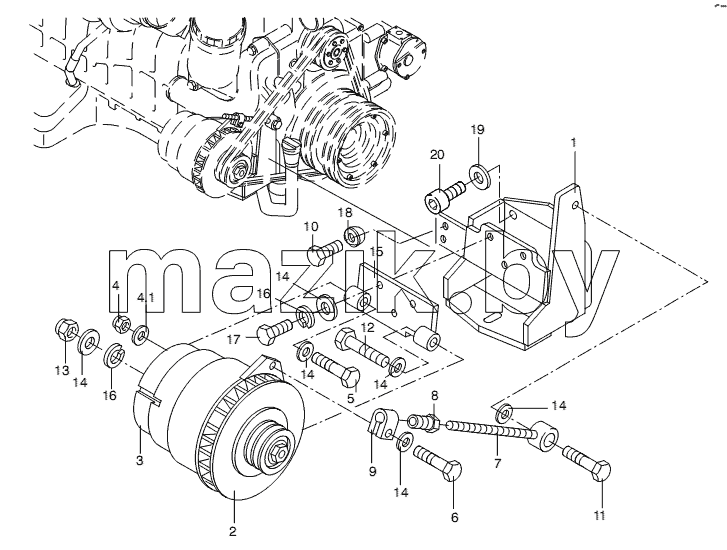 ALTERNATOR BRACKET LEFT