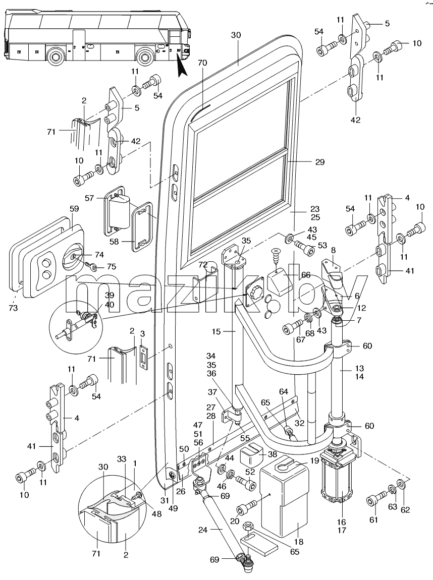 OUTWARD-SWINGING DOOR FRONT