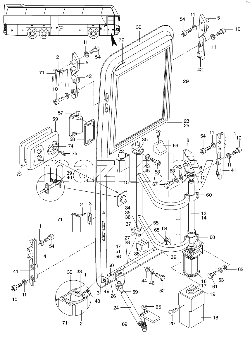 OUTWARD-SWINGING DOOR FRONT