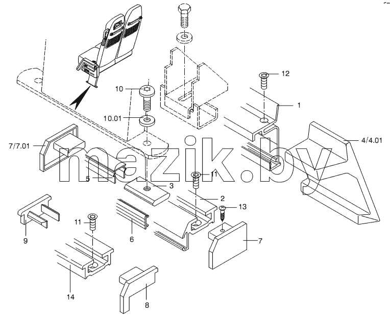 SEAT RAIL