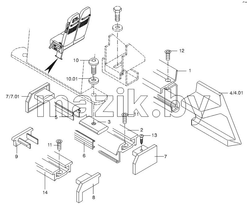 SEAT RAIL