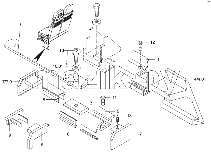 SEAT RAIL