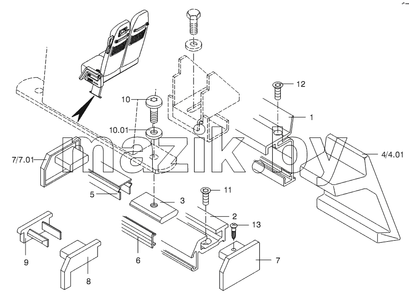 SEAT RAIL