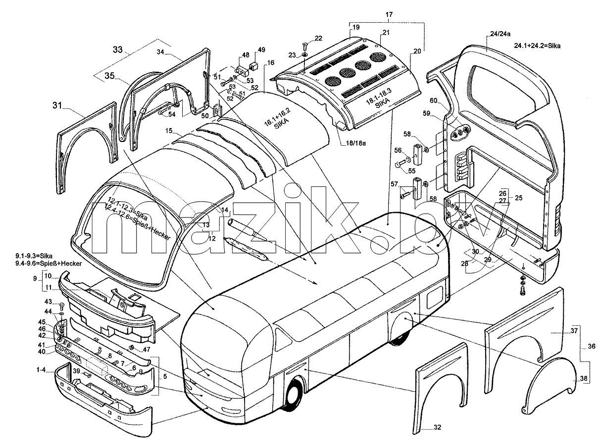 SYNTHETIC PARTS OUTSIDE