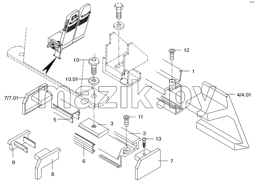 SEAT RAIL