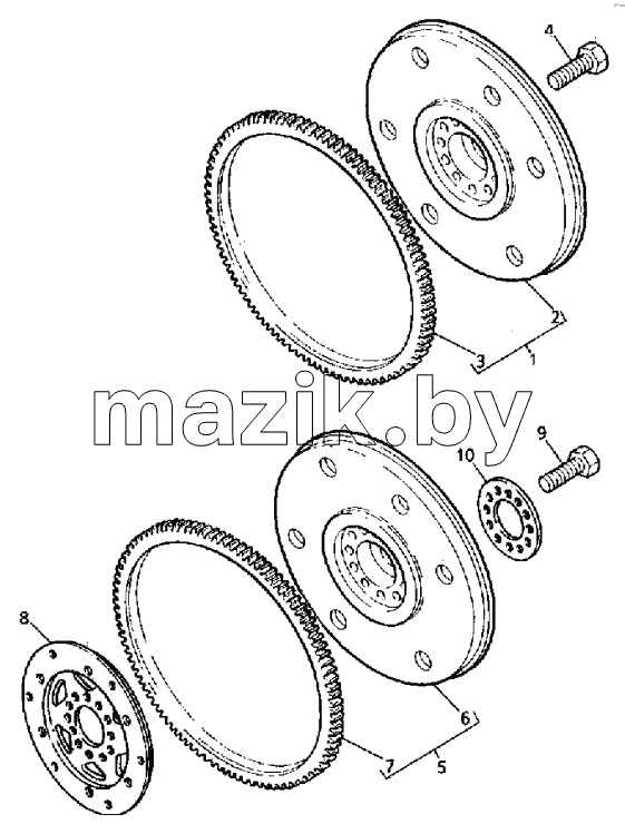 FLYWHEEL AND STARTER RING
