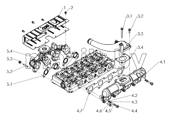 R7000-1008000 Intake And Exhaust Manifold Assembly