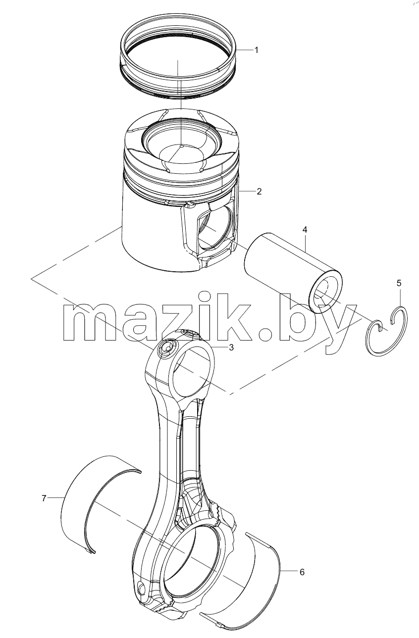 160102130004A045 Piston and Connecting Rod Group