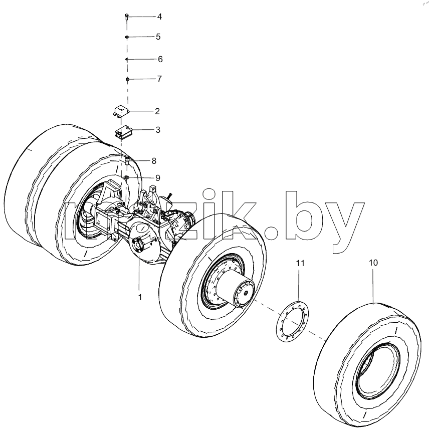  ODT004993832 Central Axle Installation Assembly